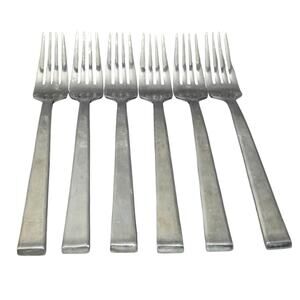 Dansk 18/10 Meridian Stainless Dinner Forks Glossy Flat Tip Flatware Silverware